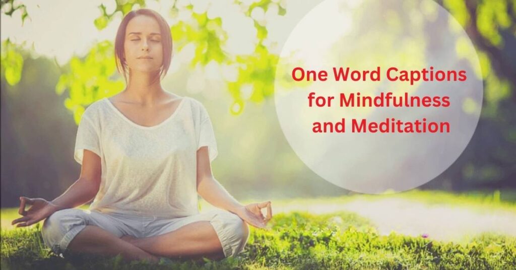 One Word Captions for Mindfulness and Meditation